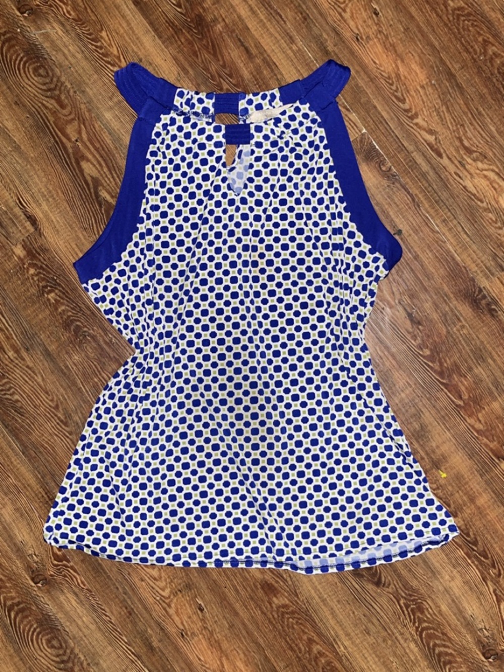 Banana Republic Blue, White and Green Geometric Tank